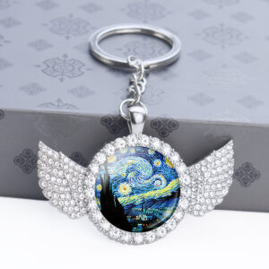 oly-8cea0ccf6790d9d60f5cb3c762b77e50 Wholesale Starry Night European Style Rhinestone Keychain Zinc Alloy Bag Charm Pendant