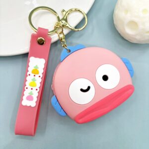 Coin purse - ugly fish (leather cord style) - pink