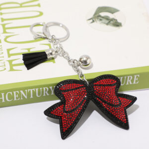 oly-8d1e3c8d21c55f8980168afd49efff7b Wholesale Trendy Bow Rhinestone Keychain with Tassel Zinc Alloy Bag Decorative Accessory for Wedding Gift Boutique