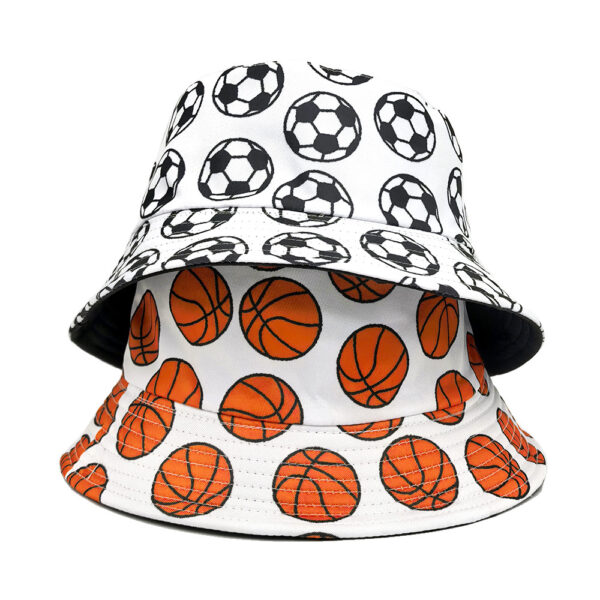 Wholesale Fashion Printed Bucket Hat with Basketball Pattern for Sun Protection and Casual Daily Wear