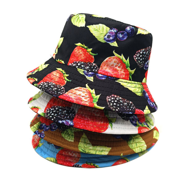 oly-8dbb4848944d6e27105117816afcfad9 Wholesale Strawberry Print Fisherman Hat Summer Fashion Accessory Gift