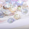 Wholesale Acrylic Scallop Beads Blue UV Plated for DIY Phone Chain Craft Supply