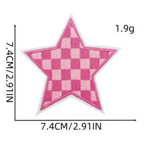 Plaid five-pointed star cloth sticker 5 #