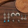 oly-8dd7baf0df79088730e0079129efe3a7 Wholesale Zinc Alloy Hollow Flower Turquoise Bohemian Moon Earrings Jewelry Accessory for Women