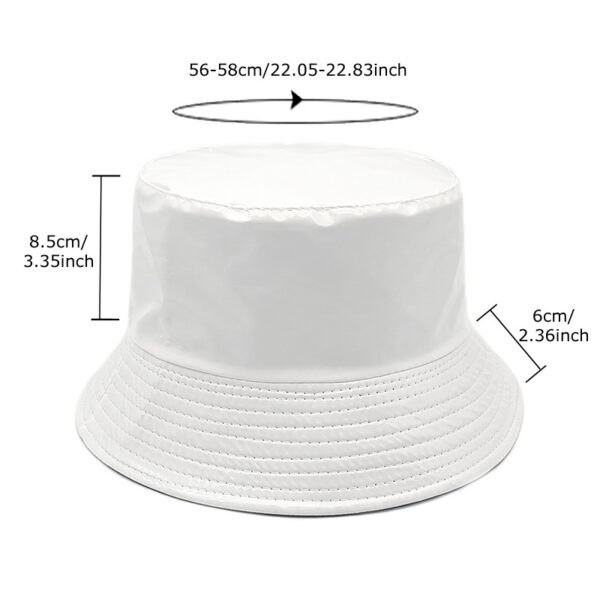 Wholesale Patent Leather Reversible Fisherman Hat Two Sided Wear Sun Protection Foldable Casual Unisex for Resale