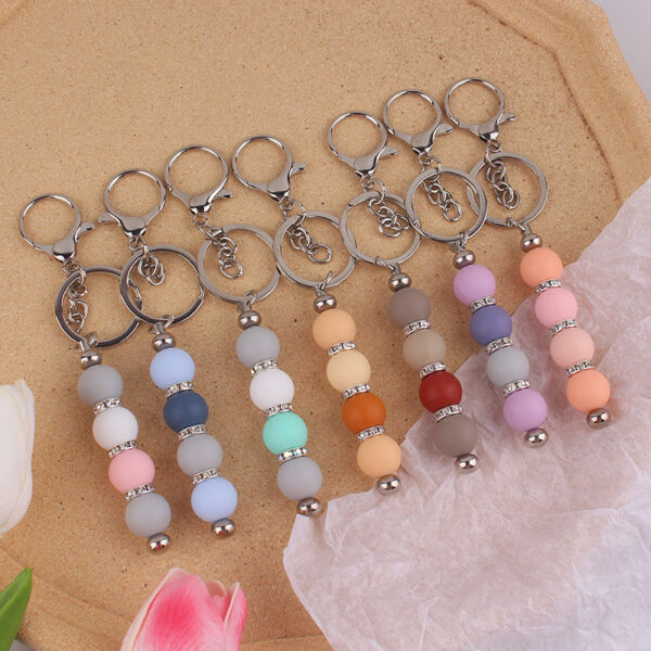 oly-8df3c3cfec82403159b0c9111040b017 Wholesale DIY Silicone Bead Keychain Maple Leaf Red Bag Charm Gift