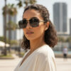 oly-8e115d56289afc0c8a2700ae1969d71a Wholesale Trendy Frameless Double Bridge Metal Sunglasses for Women Gold Frame Grey Lens UV400, Perfect for Daily Wear Driving and Gift