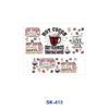 Wholesale 8pcs Teaching Warm Drink Maternal Phrase Hand Drawn Character Floral Decor Mini Cup Keychain Sticker OLY Exclusive