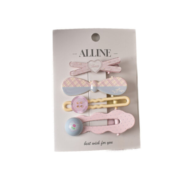 oly-8e30b0069dc0f88a0a4e9c033d62446e Wholesale Trendy Acrylic Plaid Hair Clip Set 4pcs Duckbill Clips, Fashion Accessory for Everyday Styling or Boutique Resale