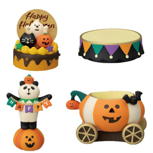 Wholesale Japanese Cat Halloween Pumpkin Resin Blind Box Ornament Home Decor Accent for Gift Resale