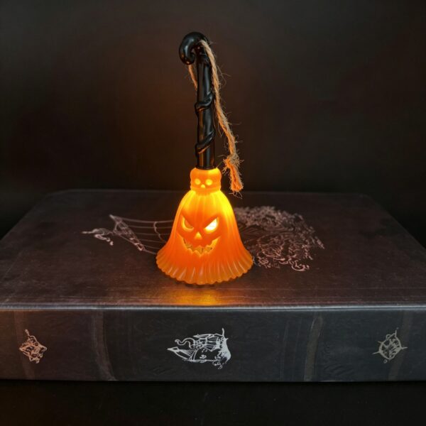 Wholesale Halloween Witch Broom Pumpkin LED Candle Decorative Accent for Party or Gift