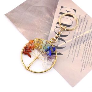 Colorful golden straight root keychain 5cm