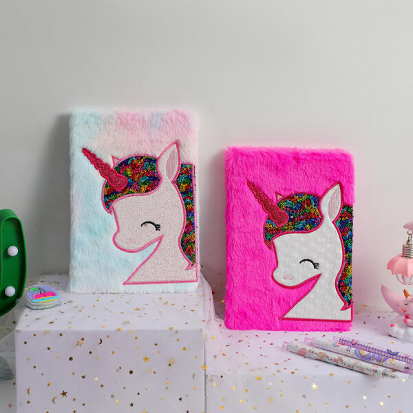 oly-8e978cc93628dc1adf6dc4390f80c142 Wholesale Plush Unicorn Notebook Creative Trend Casual Journal for Students
