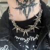 Wholesale Silver Alloy Punk Cross Chain Necklace with Gothic Studs Trendy Jewelry Accessory for Unisex Everyday Wear