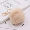 Wholesale Plush Fur Ball Keychain White Car Key Accessory Bag Charm Boutique Resale