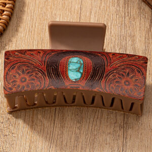 oly-8eb5b12ef96066b69c0efe93e552d2fd Wholesale Western Style Paisley Turquoise Hair Claw Clip Fashion Accessory Gift