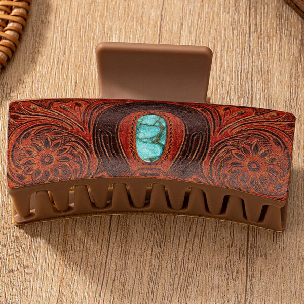 Wholesale Western Style Paisley Turquoise Hair Claw Clip Fashion Accessory Gift