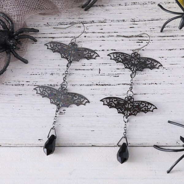 Wholesale Gothic Bat Pendant Tassel Earrings Halloween Jewelry Fashion Accessory