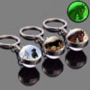 Wholesale Luminous Horse Glass Ball Keychain, Cute Cartoon Animal Pendant Bag Charm for Boutique Resale