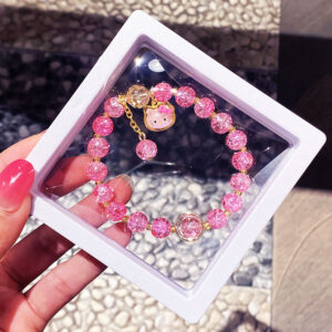 Rose Red Cat Ice Cracked Bracelet Boxed