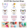 oly-8ee462b1b0b80d80e98a26ac06549965 Wholesale 2/4/8pcs Butterfly Floral Mini Cup Keychain Sticker