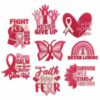 oly-8ee4b48e04c04087c03dacf2631befdf Wholesale 8 Pieces Polyester Embroidered Patches Pink Ribbon Butterfly Design Decorative Accent for Everyday Use