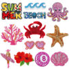 Wholesale Beach Ocean Series Polyester Sequined Octopus Patch Iron-On Embroidery DIY Car Clothing Accessory