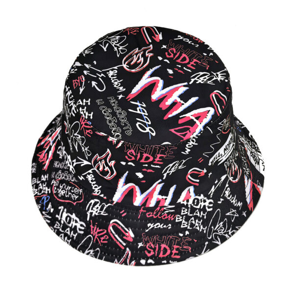 oly-8ef09e6c9983d5044e8515d90ca9a4c2 Wholesale Letter Graffiti Print Bucket Hat for Unisex Sun Protection Outdoor Fashion Gift