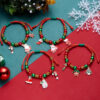 oly-8f1b52458382221eee2e00db3d653d90 Wholesale Christmas Snowman Bell Beaded Bracelet Handmade Adjustable Alloy Holiday Jewelry Accessory