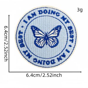 Blue english fabric patch 11#