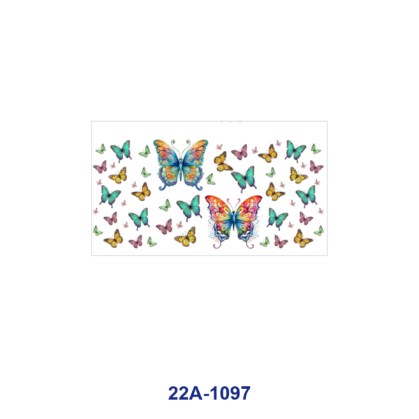 oly-8f3695459469edbeb1f3e407b3678451 Wholesale 5pcs Fresh Dreamy Watercolor Butterfly Wild Flower Sunflower Bow Mixed Decor Prints 16oz Cup UV DTF Wraps
