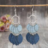 oly-8f4256dcc16ed6a8364bf24b42b969a1 Wholesale Retro Denim Style Leather Leaf Fringe Earrings - Fashion Accessory for Boutique Resale