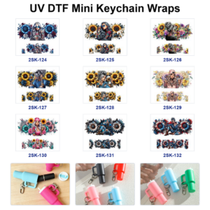 Wholesale 8pcs Sunflower Girl Mini Cup Keychain Sticker