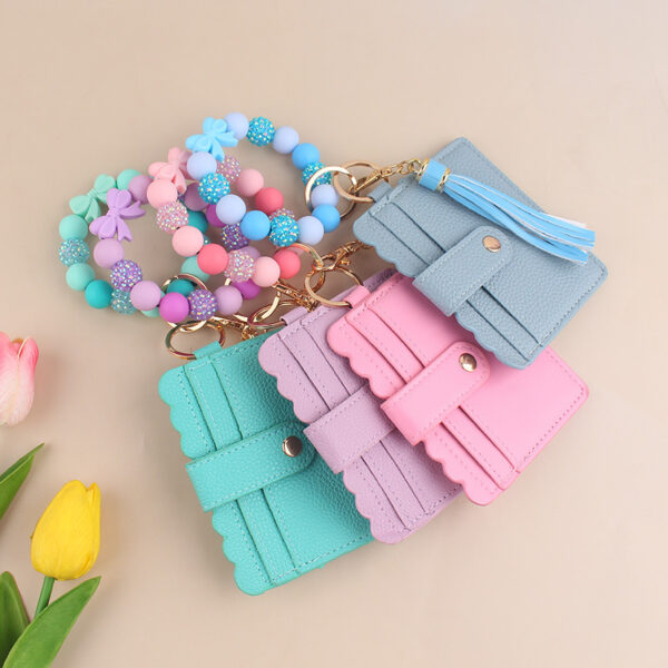 oly-8f518a4445d8094f46eda12ee81cc9b2 Wholesale Pink Silicone Bow Card Holder Keychain Wallet Everyday Fashion Accessory for Party Gift