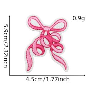 Pink bow cloth stickers 12#