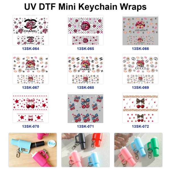 oly-8f77f854e40cbb0d8c069905f73ebf9c Wholesale 8pcs Lip Bow Floral Mini Cup Keychain Sticker OLY Exclusive