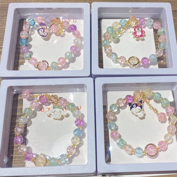 Wholesale Glass Beaded Kids Bracelets Cartoon Charm Birthday Gift Jewelry Accessory OLY Exclusive