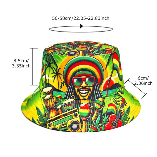 Wholesale Fashion Ethnic Pattern Double Sided Bucket Hat for Outdoor Sun Protection