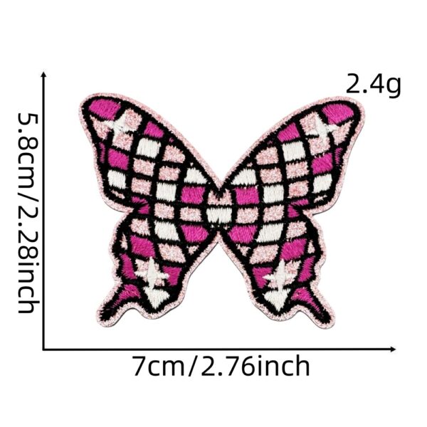 Wholesale Modern Glitter Fruit Patches Gold Edge Plaid Embroidery Polyester Thread Fashion Accessory for DIY Clothing