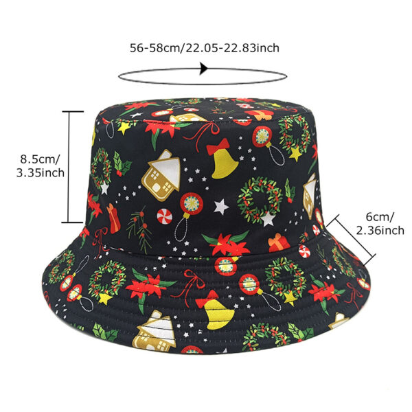 Wholesale Christmas Printed Bucket Hat for Women Sun Protection Casual Everyday Wear