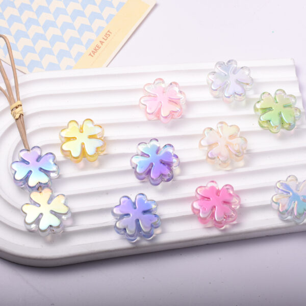 oly-8fd20d9f8d336a039344e7c690a17723 Wholesale Clover Flower Acrylic Beads for DIY Jewelry Phone Charm Bag Chain Gift or Boutique Resale