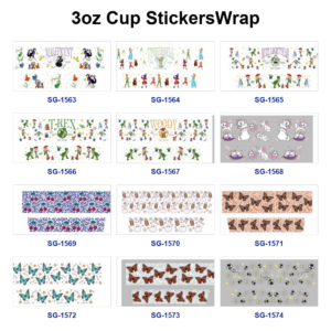 oly-8fd4790d271e1ba8d25cb4f33189dfff Wholesale 8pcs Mixed Cartoon Character Floral Butterfly Print 3oz Cup Stickers Wrap OLY Exclusive