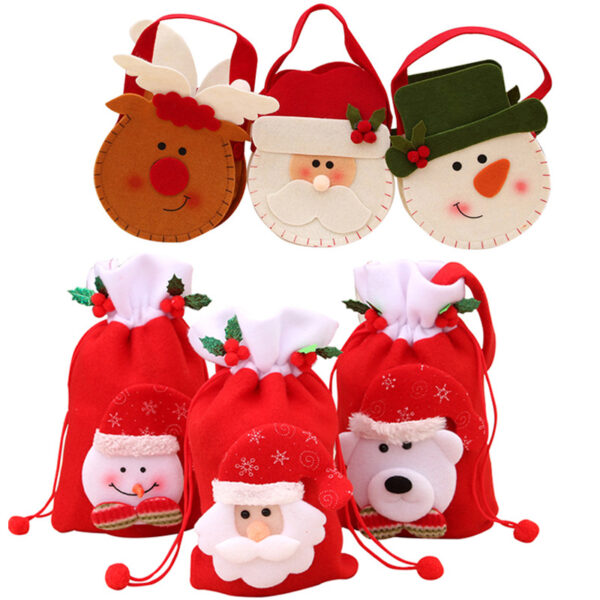 Wholesale Cloth Christmas Drawstring Gift Bag for Party Favors and Resale