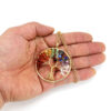 Wholesale Handmade Tree of Life Necklace Gold Tone Natural Crystal Chips Boutique Jewelry Gift