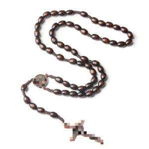 oly-8ff6c93c15e71b6276f898d1e718681f Wholesale Wood Cross Rosary Necklace Handmade Beaded Prayer Jewelry Accessory for Casual Everyday Gift