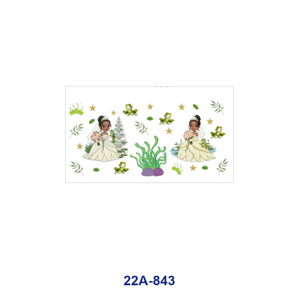 oly-906e571033e93ba2015825e76fe833a9 Wholesale 5pcs Fresh Soft Cartoon Bride Wedding Dress Daisy Horse Frog Snowflake Bear Cake Floral Mixed Decor Prints 16oz Cup UV DTF Wraps
