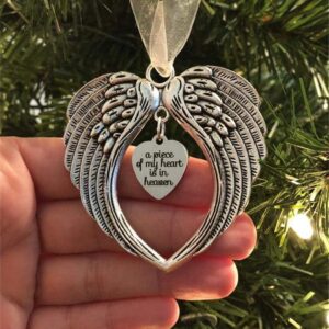 Wholesale Alloy Angel Wings Keychain European Style Memorial Ornament for Christmas Tree, Gift Resale Boutique
