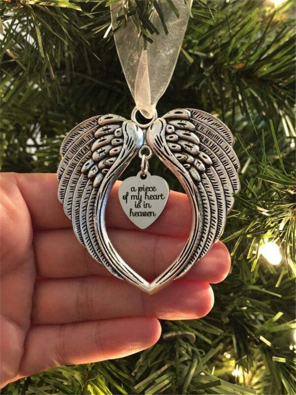 Wholesale Alloy Angel Wings Keychain European Style Memorial Ornament for Christmas Tree, Gift Resale Boutique