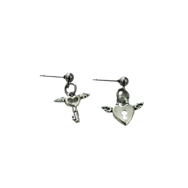 Wholesale Silver Zinc Alloy Angel Key Earrings for Women Fashion Jewelry Accessory