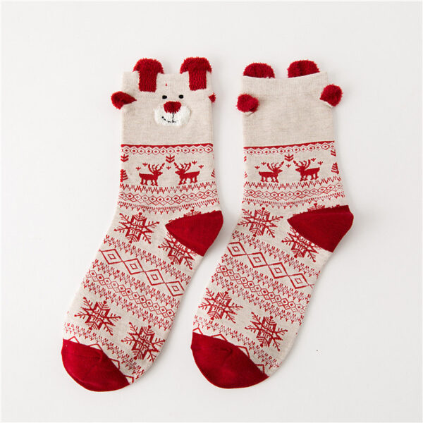 oly-90ea688e890e22f8669e9a5ec2bddd18 Wholesale Polyester Cotton Cartoon Christmas Socks Cute Santa Snowflake Reindeer for Women Youth